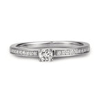 Solitärring 750/18 K vitguld diamant vit, 0.20 ct, [Brillant], w-si Ø3 mm