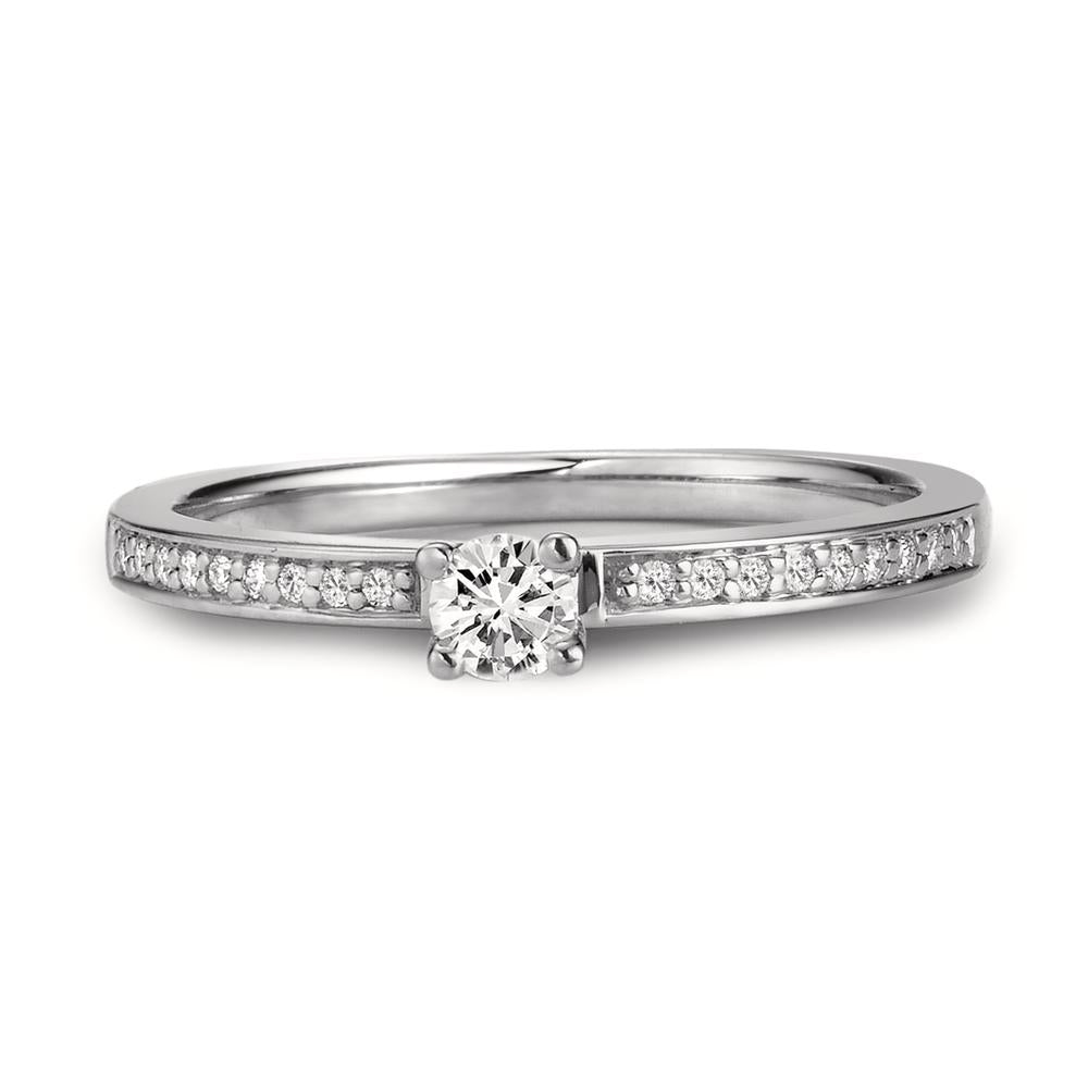 Solitärring 750/18 K vitguld diamant vit, 0.20 ct, [Brillant], w-si Ø3 mm
