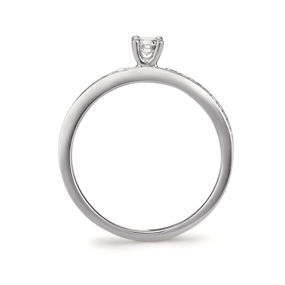 Solitärring 750/18 K vitguld diamant vit, 0.20 ct, [Brillant], w-si Ø3 mm