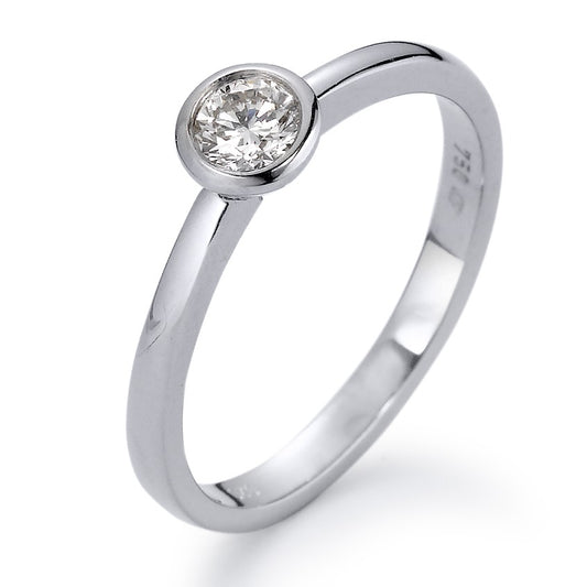 Solitärring 750/18 K vitguld diamant vit, 0.20 ct, [Brillant], w-si