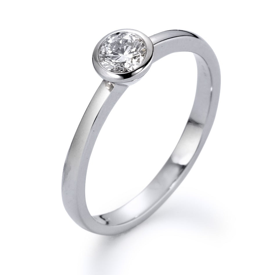 Solitärring 750/18 K vitguld diamant vit, 0.25 ct, [Brillant], w-si