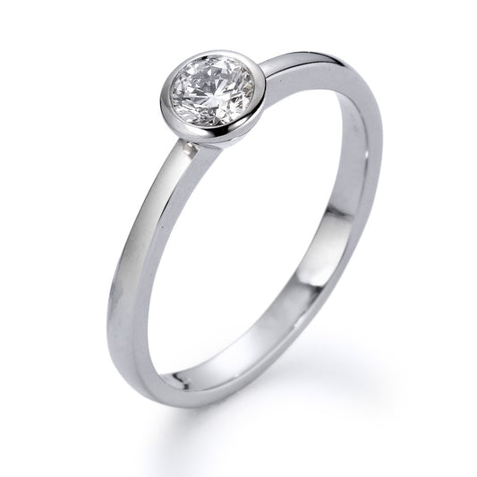 Solitärring 750/18 K vitguld [Diamant] [weiss], 0.25 ct, [Brillant], w-si