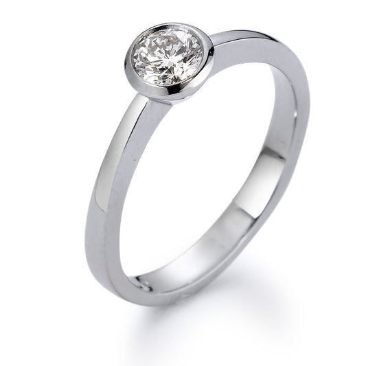 Solitärring 750/18 K vitguld [Diamant] [weiss], 0.33 ct, [Brillant], w-si