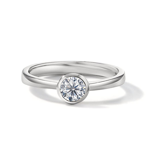 Solitärring 750/18 K vitguld [Diamant] [weiss], 0.33 ct, [Brillant], w-si