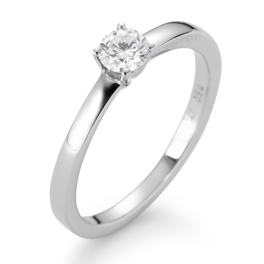 Solitärring 750/18 K vitguld diamant vit, 0.25 ct, [Brillant], w-si