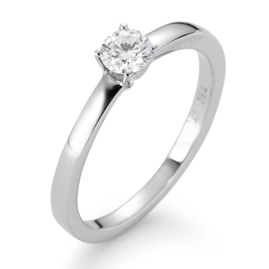 Solitärring 750/18 K vitguld [Diamant] [weiss], 0.25 ct, [Brillant], w-si