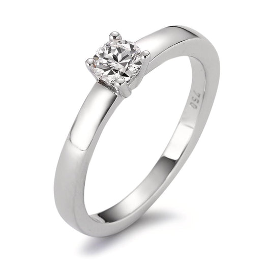 Solitärring 750/18 K vitguld [Diamant] [weiss], 0.33 ct, [Brillant], w-si