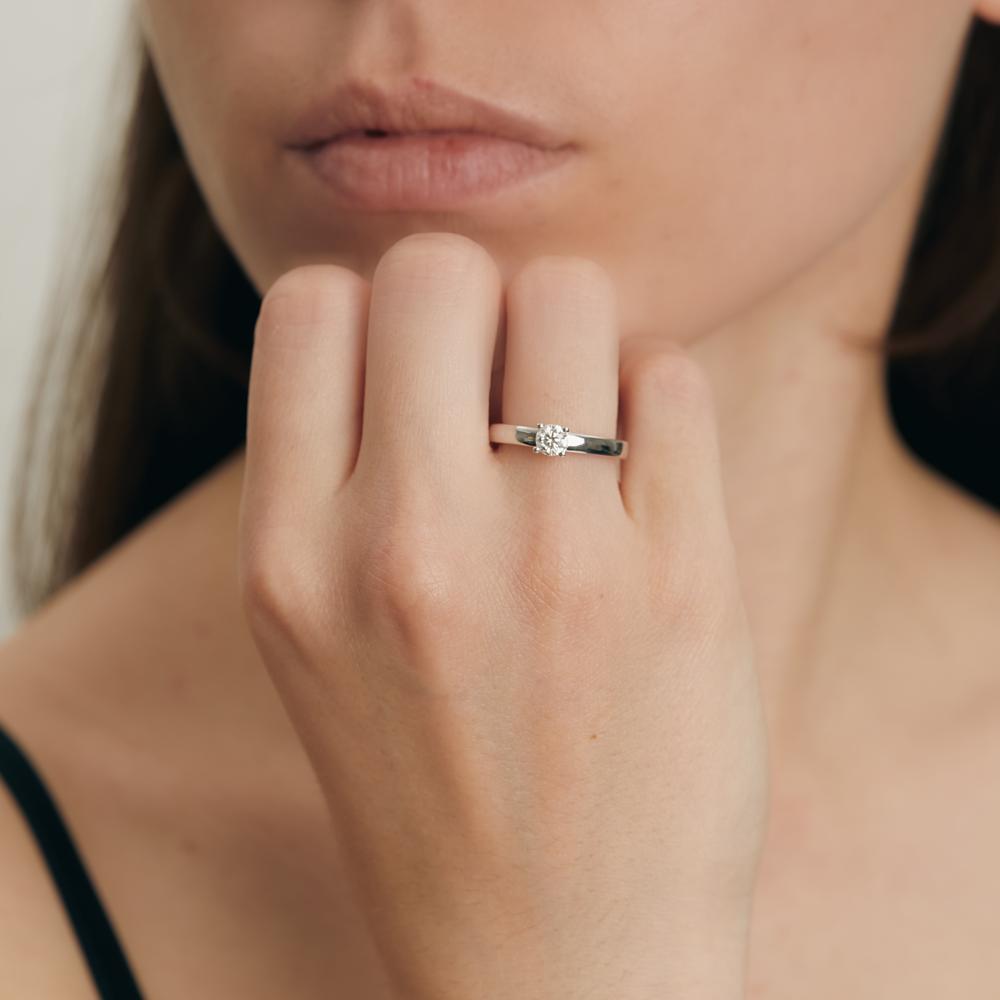 Solitärring 750/18 K vitguld diamant vit, 0.33 ct, [Brillant], w-si