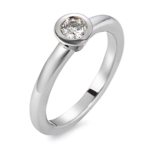 Solitärring 750/18 K vitguld [Diamant] [weiss], 0.20 ct, si