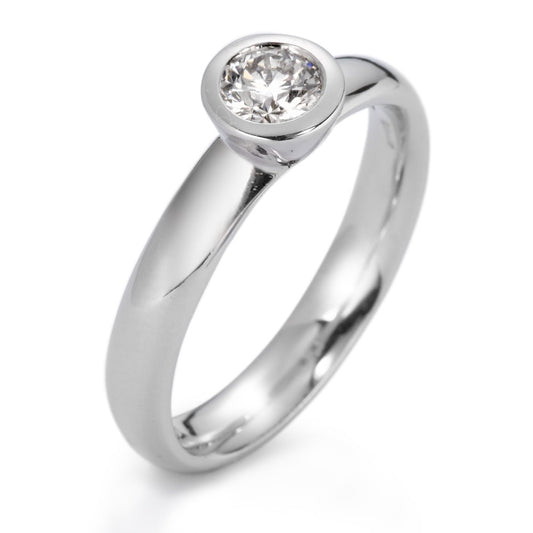 Solitärring 750/18 K vitguld [Diamant] [weiss], 0.30 ct, si
