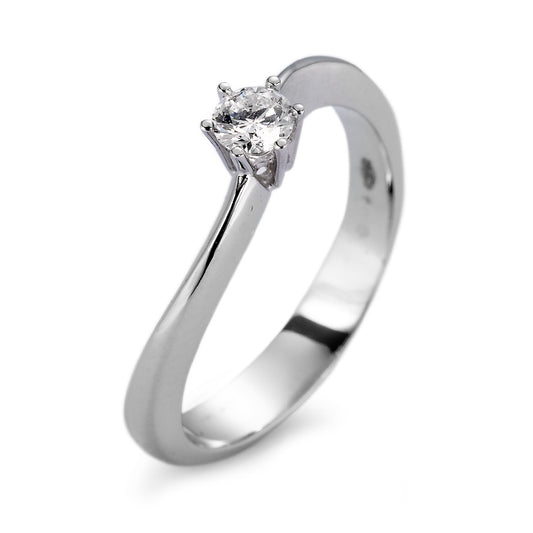 Solitärring 750/18 K vitguld [Diamant] [weiss], 0.20 ct, si
