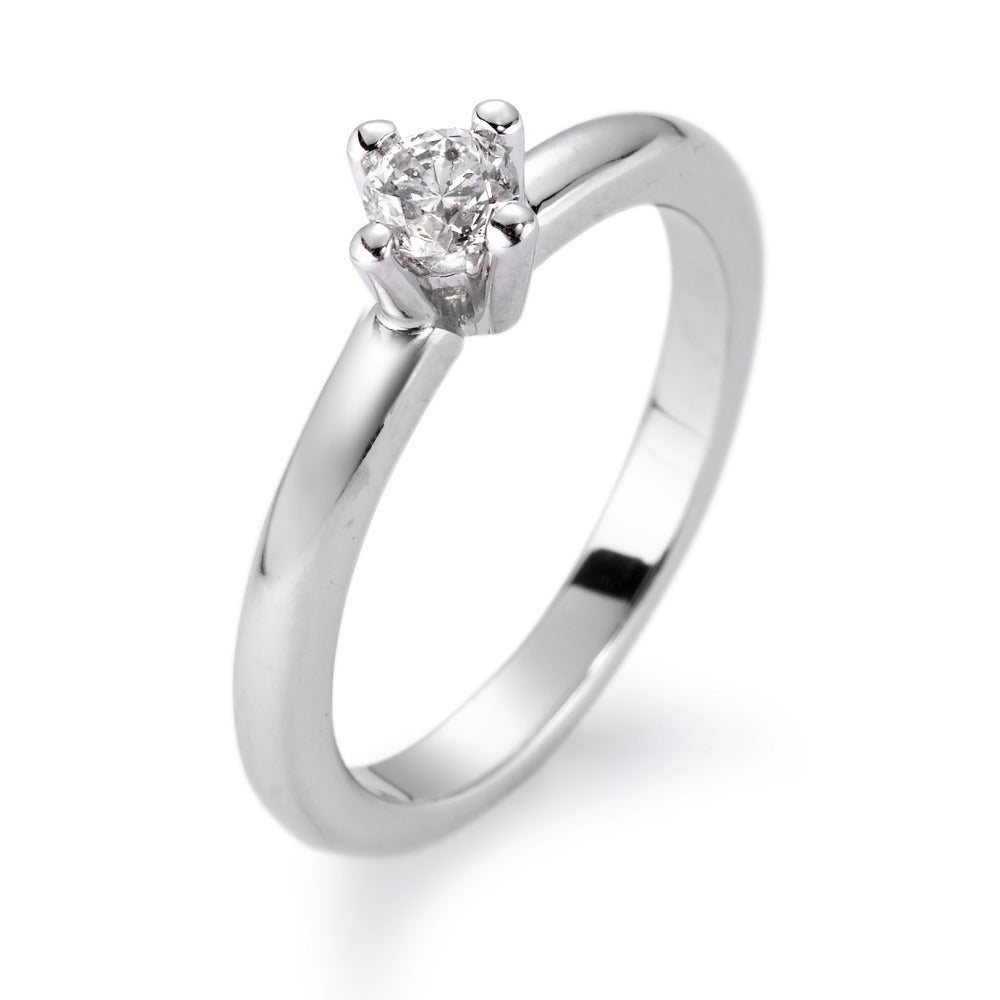 Solitärring 750/18 K vitguld diamant vit, 0.25 ct, si rodiumpläterad