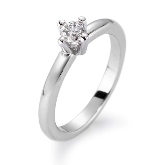 Solitärring 750/18 K vitguld [Diamant] [weiss], 0.25 ct, si