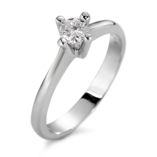 Solitärring 750/18 K vitguld [Diamant] [weiss], 0.25 ct, si