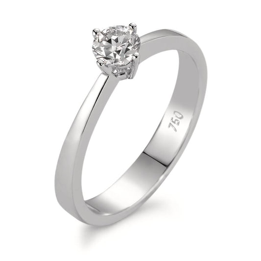 Solitärring 750/18 K vitguld [Diamant] [weiss], 0.30 ct, w-si