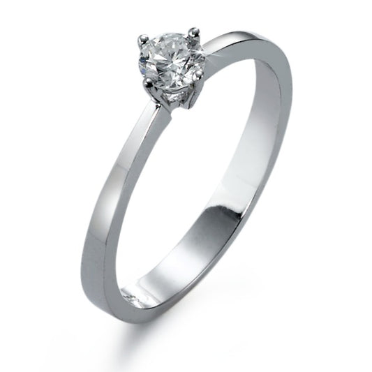 Solitärring 750/18 K vitguld [Diamant] [weiss], 0.30 ct, si