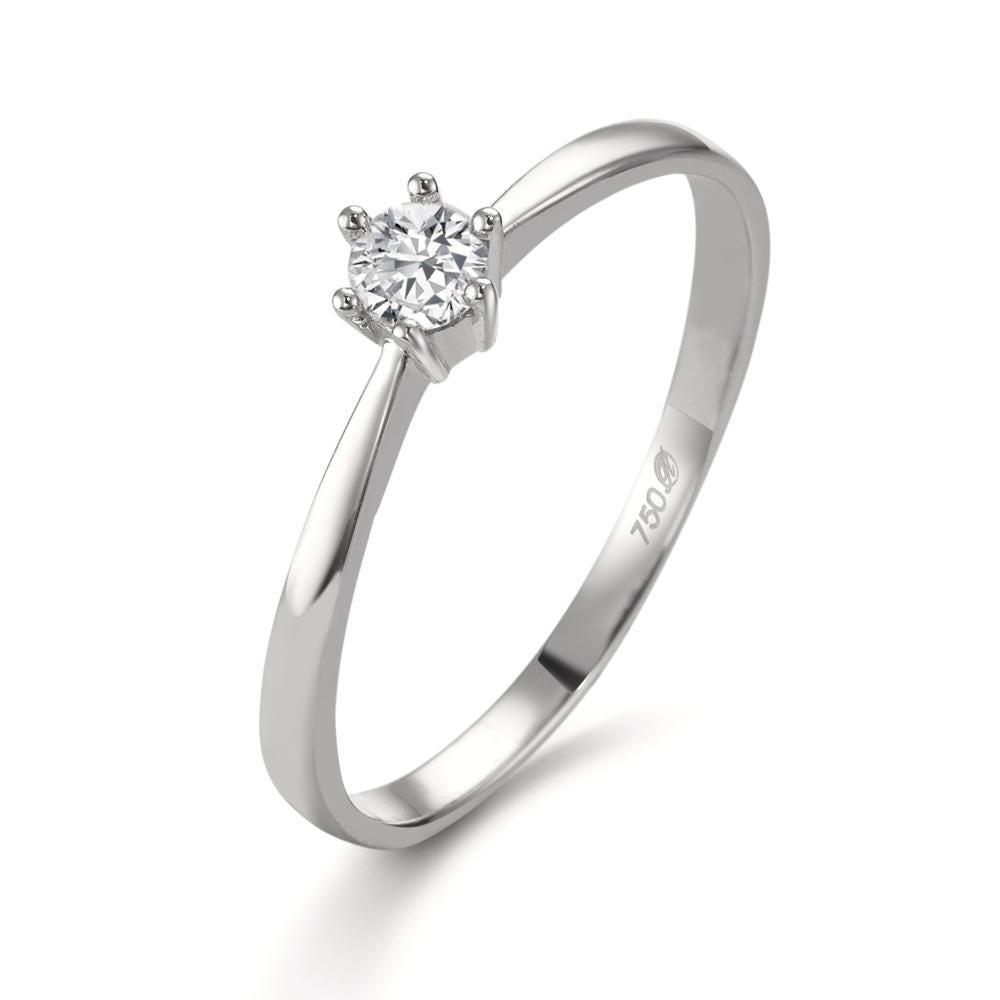 Solitärring 750/18 K vitguld diamant vit, 0.15 ct, si