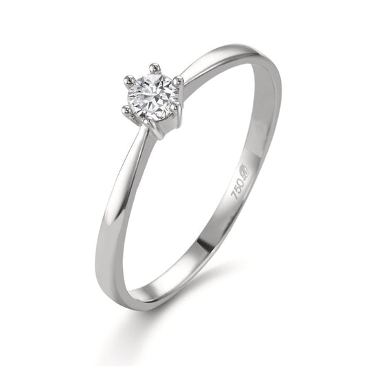 Solitärring 750/18 K vitguld diamant vit, 0.15 ct, si