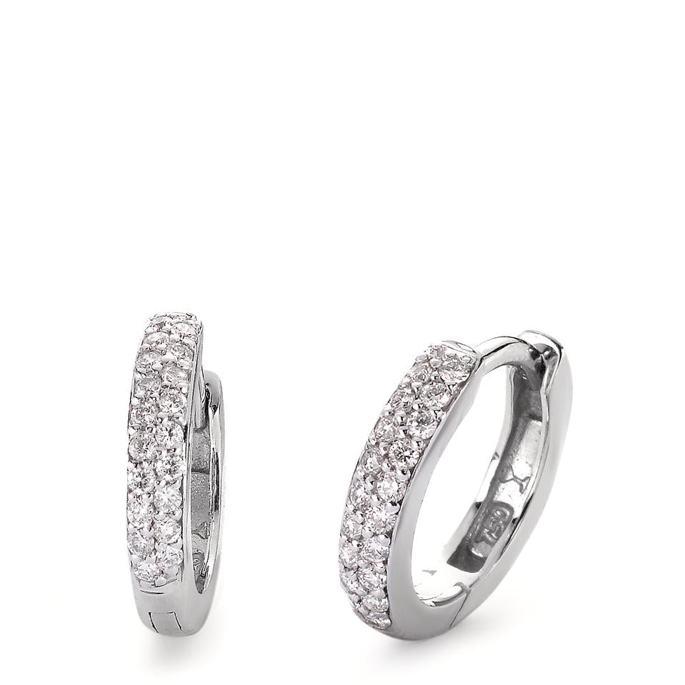 Hopfällbara örhängen 750/18 K vitguld diamant 0.24 ct, 38 stenar, si