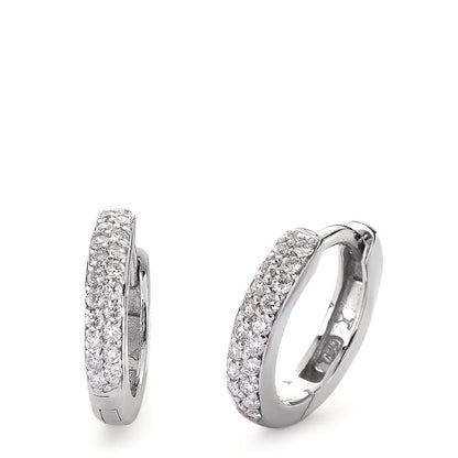 Hopfällbara örhängen 750/18 K vitguld diamant 0.24 ct, 38 stenar, si