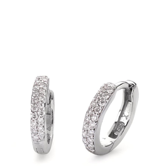 Hopfällbara örhängen 750/18 K vitguld diamant 0.24 ct, 38 stenar, si