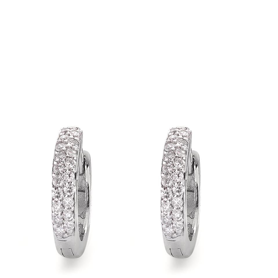 Hopfällbara örhängen 750/18 K vitguld diamant 0.24 ct, 38 stenar, si