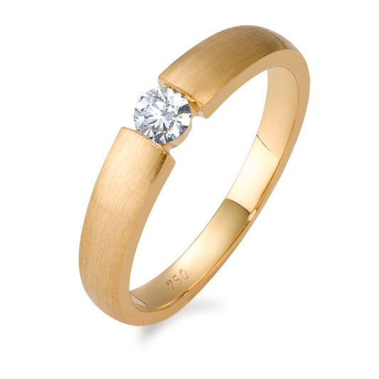 Solitärring 750/18 K gult guld [Diamant] 0.20 ct, w-si
