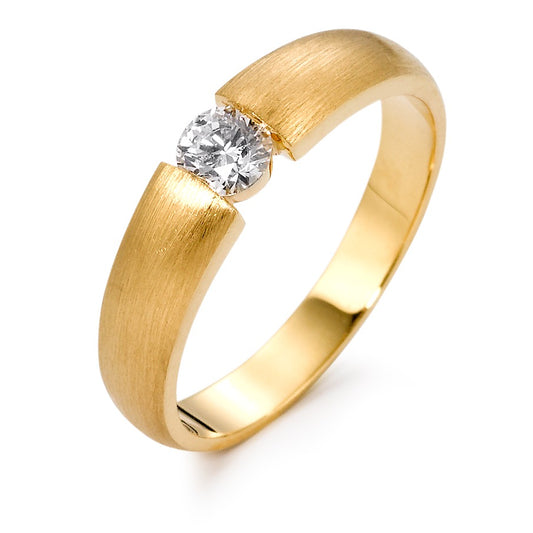 Solitärring 750/18 K gult guld [Diamant] 0.30 ct, w-si