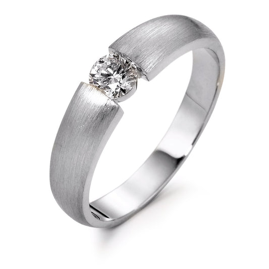 Solitärring 750/18 K vitguld [Diamant] 0.30 ct, w-si