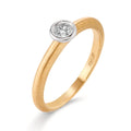 Solitärring 750/18 K gult guld, 750/18 K vitguld diamant 0.10 ct, w-si