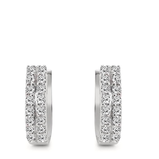 Hopfällbara örhängen 750/18 K vitguld diamant 0.57 ct, 32 stenar, w-si