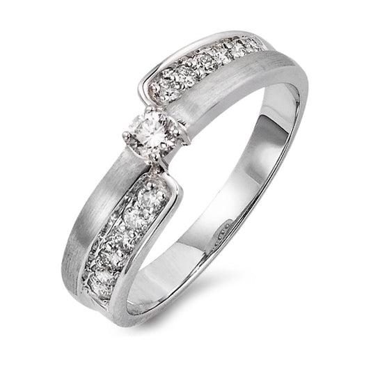 Finger ring 750/18 K vitguld diamant 0.28 ct, 13 stenar, w-si