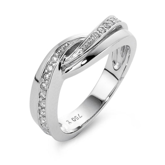 Finger ring 750/18 K vitguld diamant 0.28 ct, 24 stenar, w-si