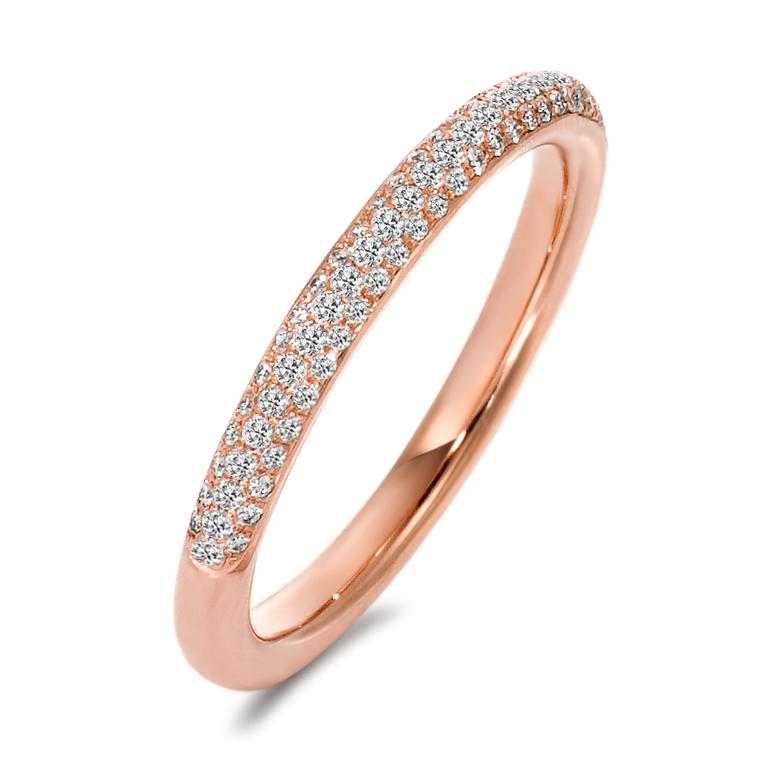 Finger ring 750/18 K rött guld diamant 0.23 ct, 84 stenar, w-si