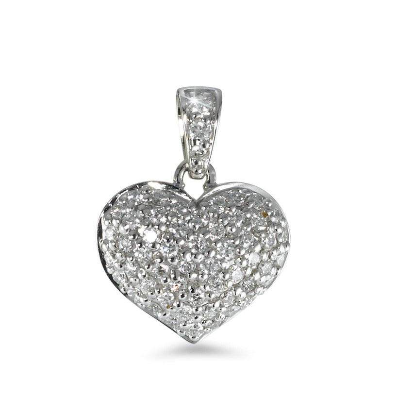 Hängsmycke 750/18 K vitguld diamant 0.42 ct, 54 stenar, w-si Hjärta