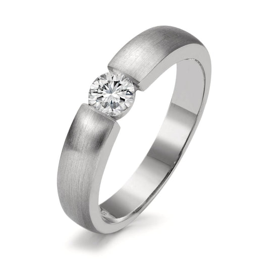 Solitärring 750/18 K vitguld [Diamant] [weiss], 0.30 ct, w-si