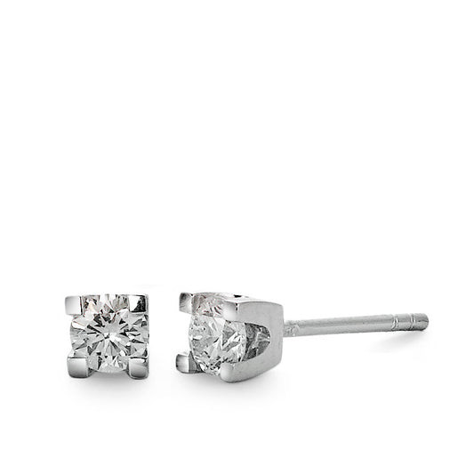 Örhängen med knoppar 750/18 K vitguld diamant 0.30 ct, 2 stenar, w-si Ø3.5 mm