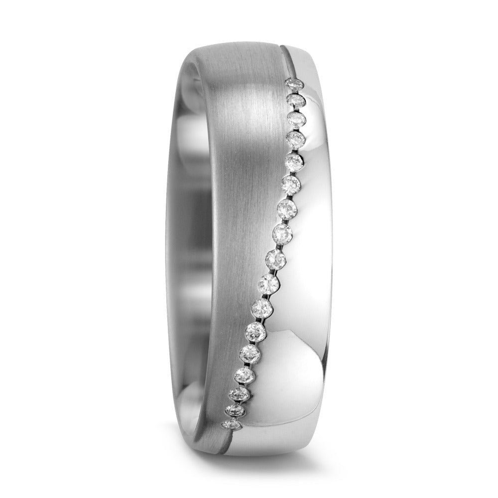 Partnerring 585/14 K vitguld diamant vit, 0.085 ct, 17 stenar, w-si