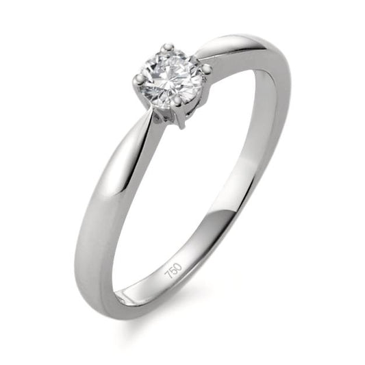 Solitärring 750/18 K vitguld [Diamant] 0.25 ct, w-si
