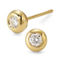 Örhängen med knoppar 750/18 K gult guld diamant 0.25 ct, 2 stenar, w-si Ø5 mm