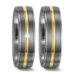 Partnerring 500 palladium, 585/14 K gult guld