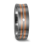 Partnerring 500 palladium, 585/14 K rött guld diamant vit, 0.02 ct, w-si