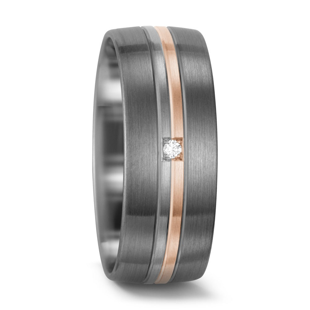 Partnerring 500 palladium, 585/14 K vitguld, 585/14 K roséguld diamant vit, 0.015 ct, w-si