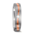 Partnerring 750/18 K vitguld, 750/18 K rött guld diamant vit, 0.03 ct, tw-vsi