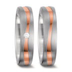 Partnerring 750/18 K vitguld, 750/18 K rött guld