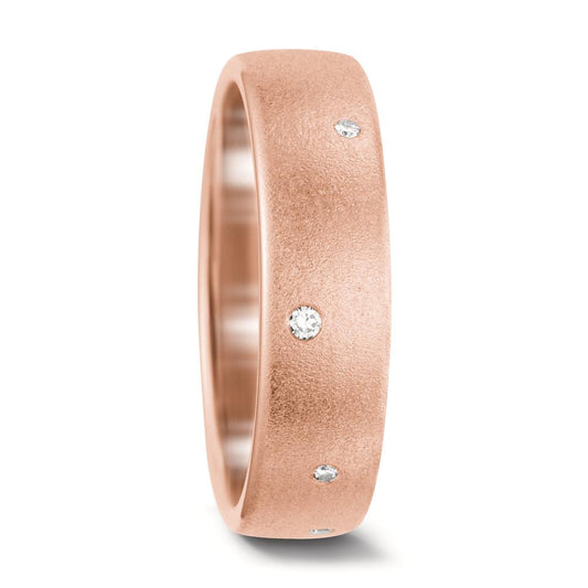 Partnerring 750/18 K roséguld diamant vit, 0.06 ct, 8 stenar, tw-vsi