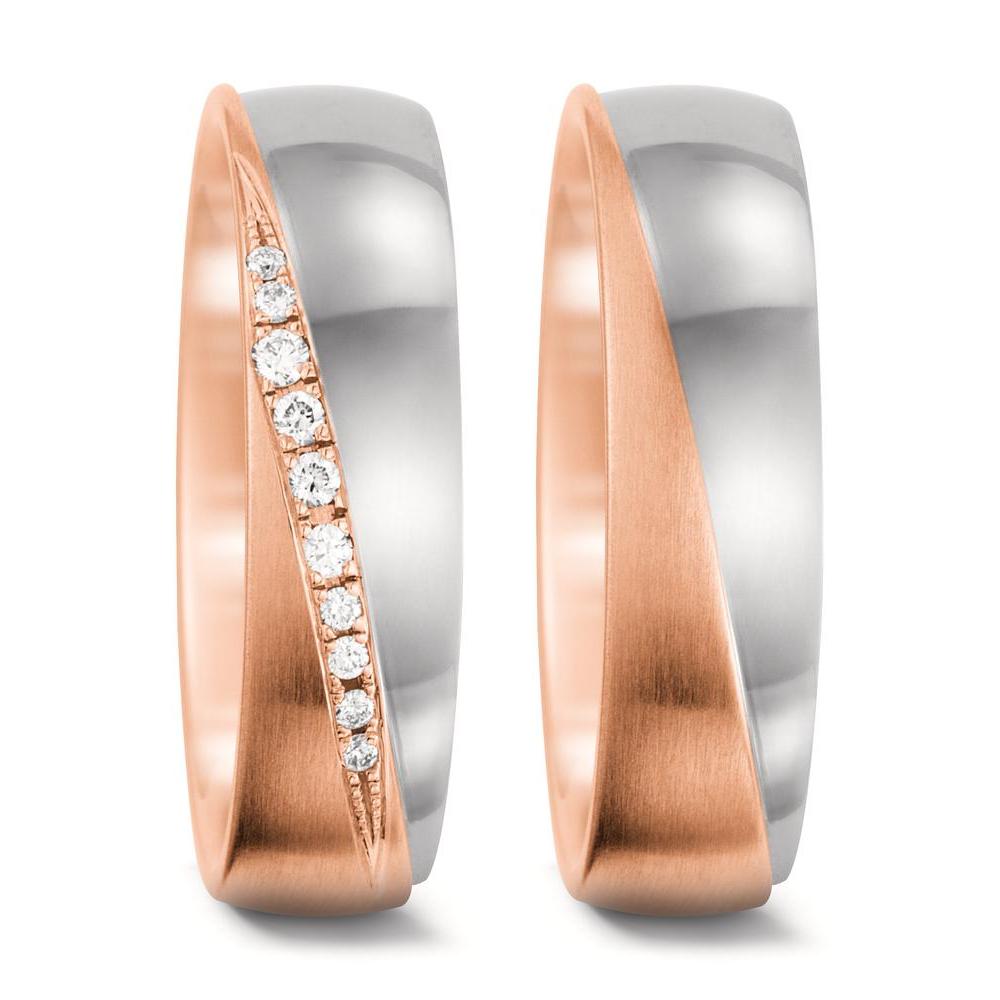 Partnerring 750/18 K roséguld, 750/18 K vitguld
