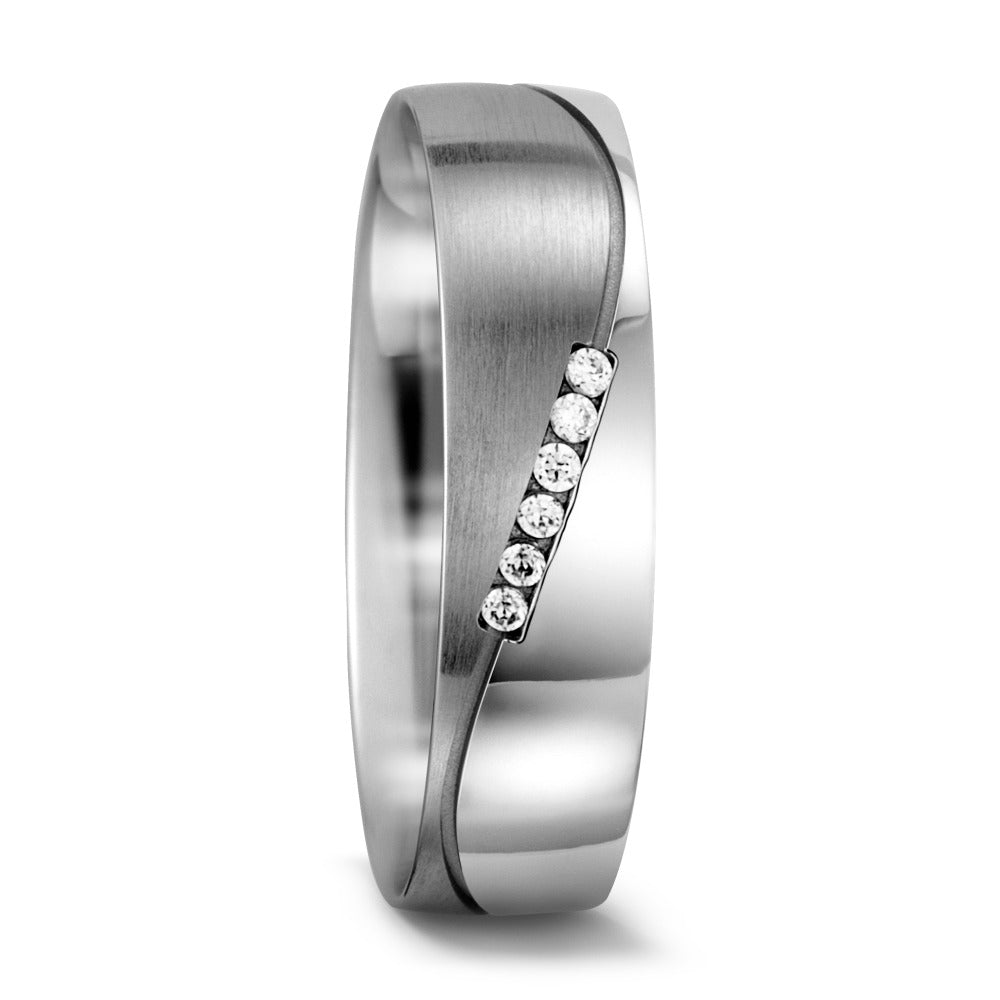Partnerring 750/18 K vitguld diamant vit, 0.03 ct, 6 stenar, w-si