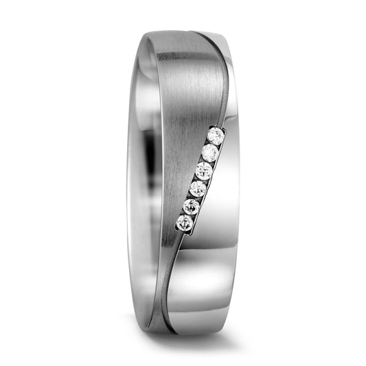 Partnerring 750/18 K vitguld diamant vit, 0.03 ct, 6 stenar, w-si