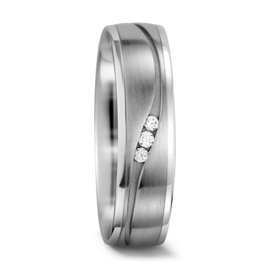 Partnerring 750/18 K vitguld diamant vit, 0.033 ct, 3 stenar, w-si